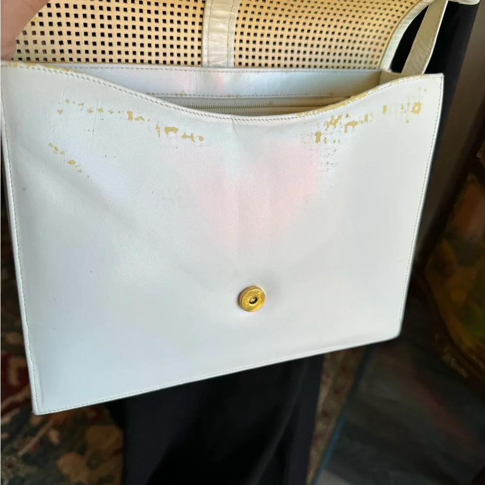 Charles Jourdan Paris Vintage White Leather Bag